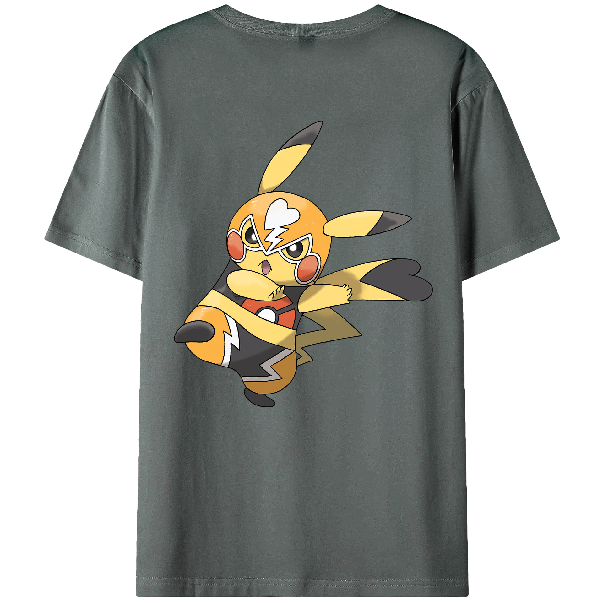 （画像用） ポケットモンスター Pokémon 綿100％ メンズ半袖Tシャツ（バックプリント） 通気性